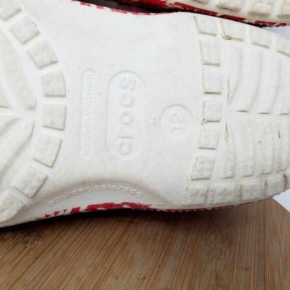 Crocs Holiday Clog Shoes Mens 12 Red White‎ Knit Ugly Christmas Sweater - Picture 12 of 13